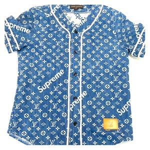 Supreme x Louis Vuitton Jacquard Denim Baseball J.